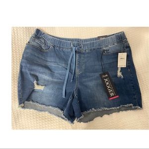 Denim plus size shorts